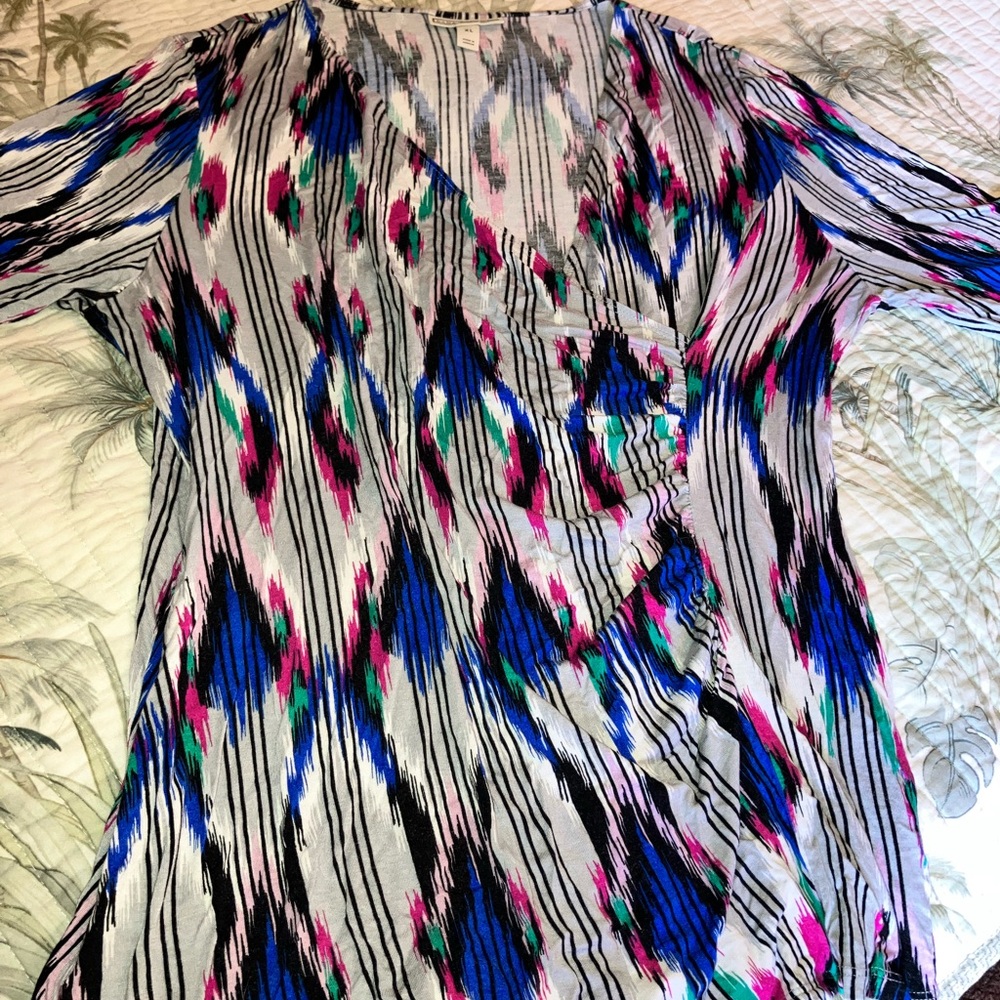 Colorful Patterned Dana Buchman Top